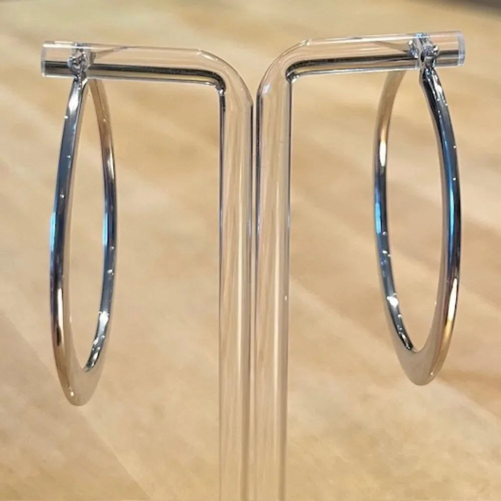 Italian Sterling Silver 2" Graduated Hoops – new in box - Picture 5 of 5